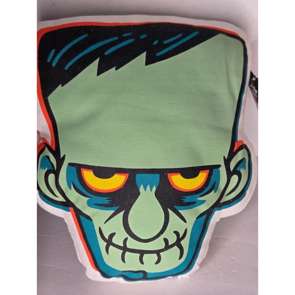 Frankenstein Green Glow In The Dark Halloween Throw Pillow
